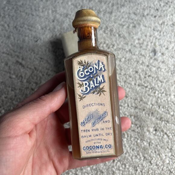 COLORFUL pre - 1886 COCONA BALM bottle SAN FRANCISCO all original LABEL CONTENTS - Picture 4 of 10
